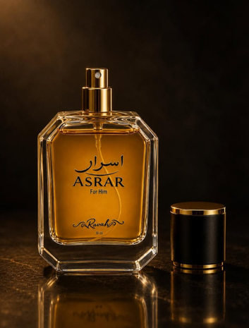 ASRAR For Him luxury men's fragrance bottle